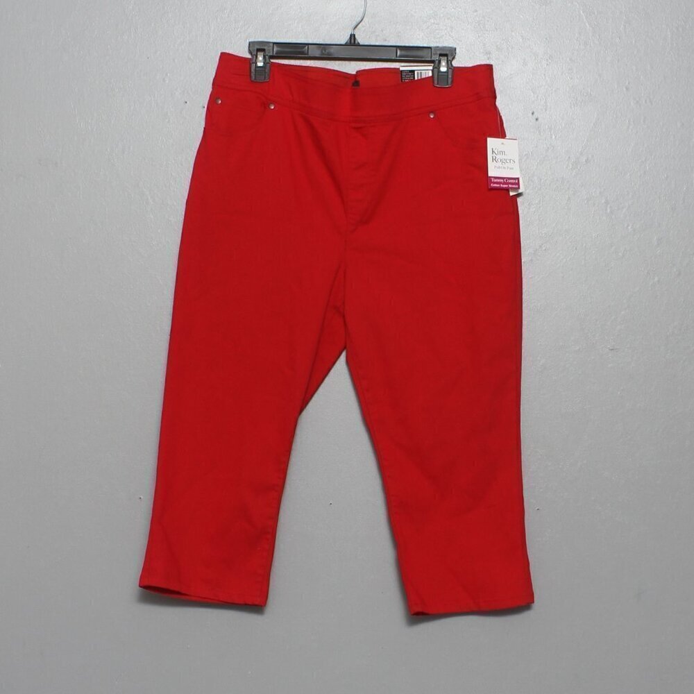 Kim rogers nwt red pull on capri